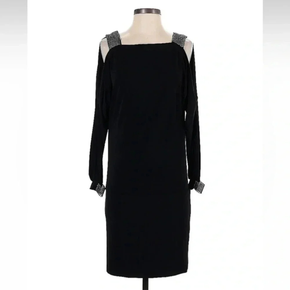 Vintage Y2K Fredericks Of Hollywood  Black Open Back Rhinestone Dress Size XS